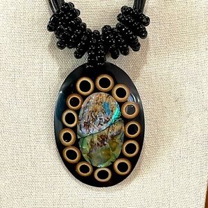 Vintage Indonesia Shell and beaded necklace